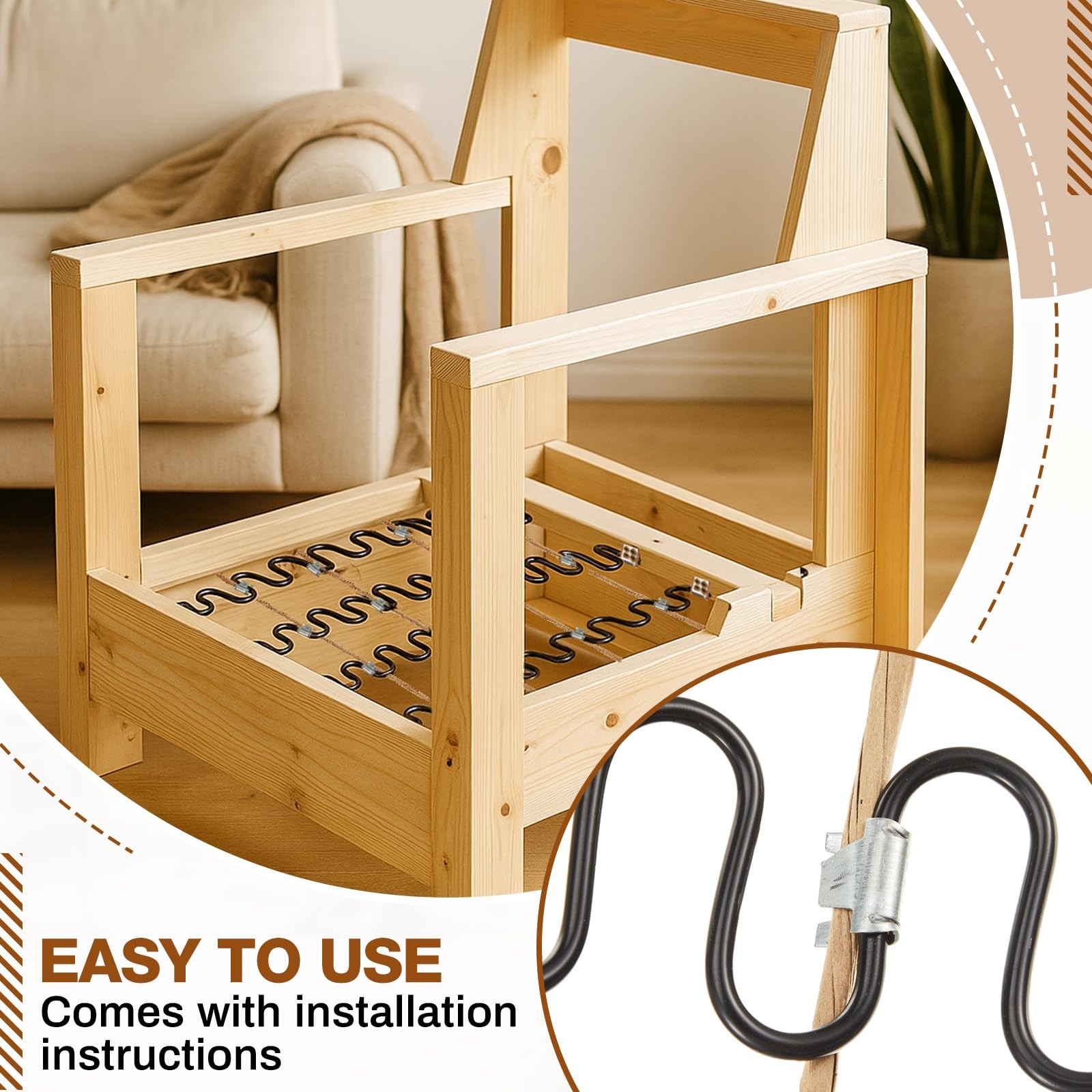 Upholstery Stay Wire for Sofa Furniture Springs 40ft Paper Wrapped Wire 9 Gau...