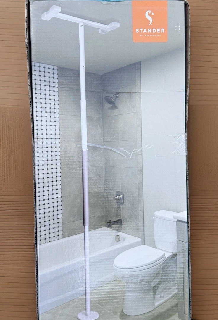 Stander Security Pole 1150-W - Tension Mounted Safety - White