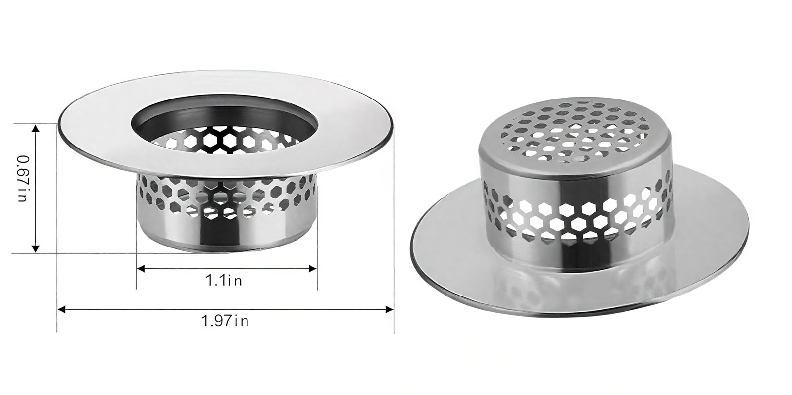 Bathroom Sink Strainer (2 Pack), Bathtub Drain Cover Lavatory Sink Drain Stra...