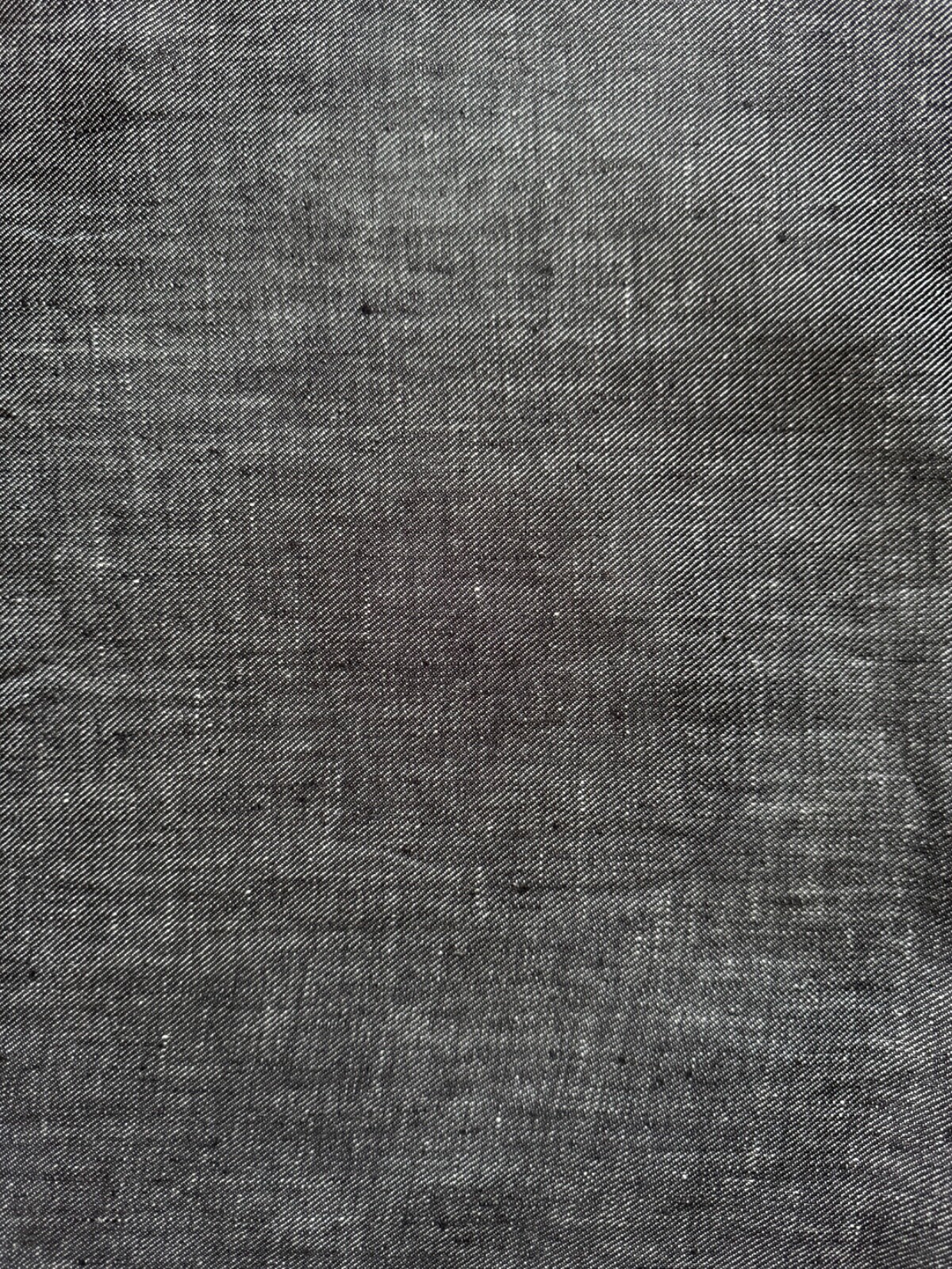 100% Linen Fabric Yarn Dyed Two-Tone Black/White Medium Weight 6 Oz BTY