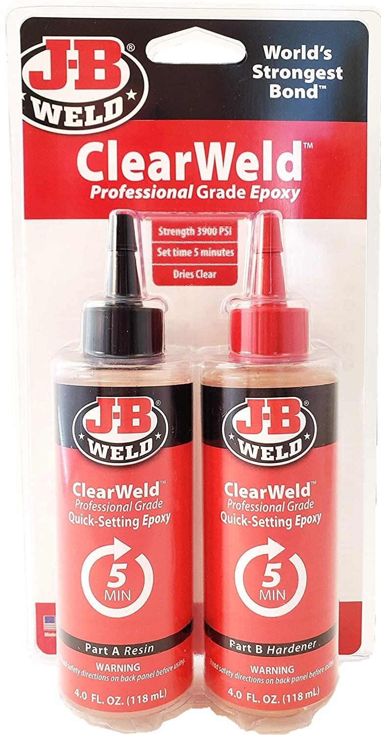 JB Weld 50240 ClearWeld Professional Grade Epoxy, Clear 8 oz.
