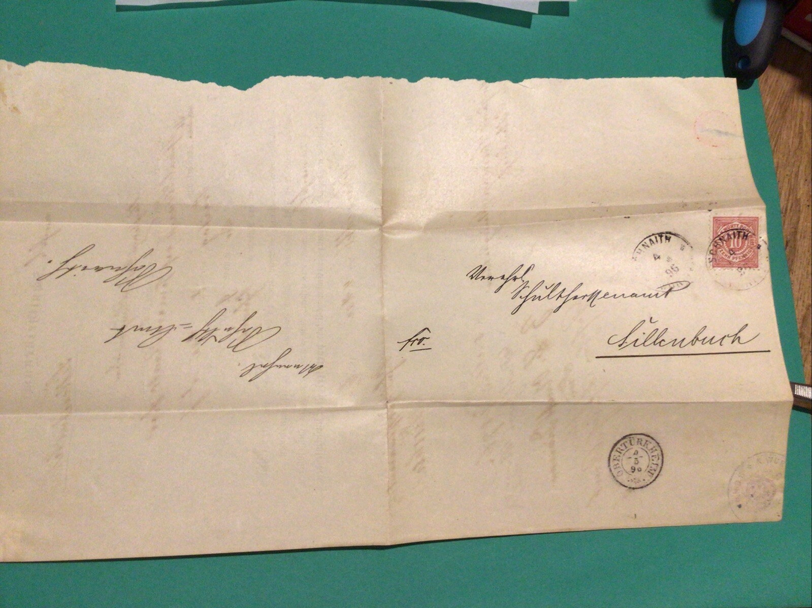 Germany Wurttemberg Schnait 1896 Official Letter Cover A21537