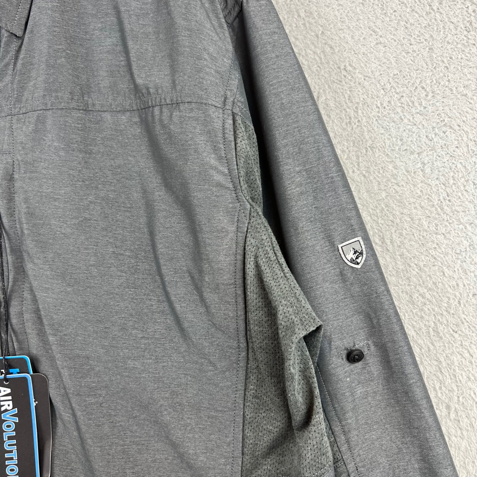 New Kuhl Mens Airvolution Long Sleeve Button Up Shirt Carbon UPF 30+ XXL