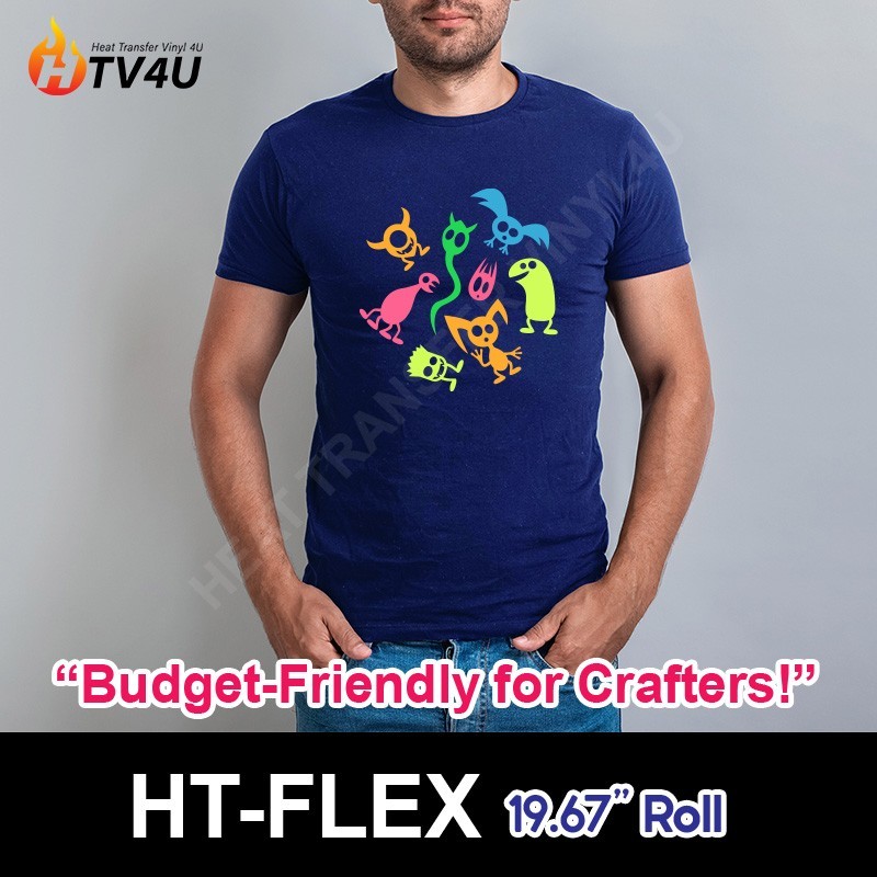HT-Flex 20" Heat Transfer Vinyl Roll HTV Iron-on Heat Press for Garments