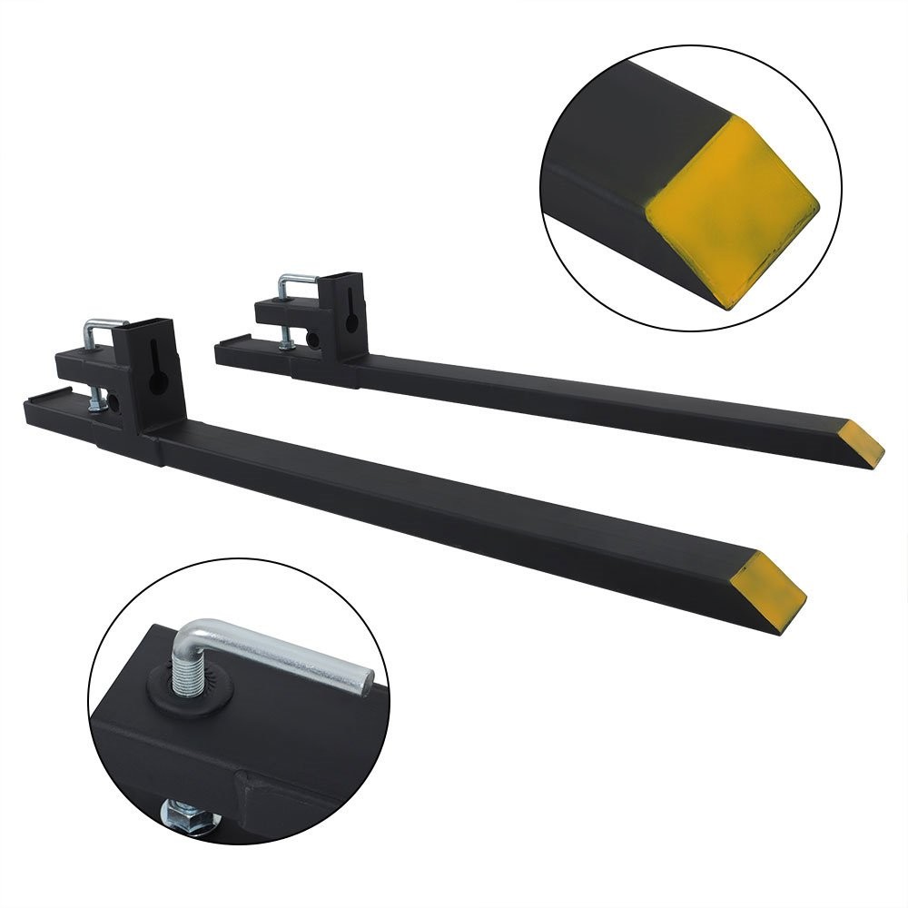 Clamp On Bucket Loader Attachment Skid Steer Tractor Pallet Forks 60" 4000Lbs