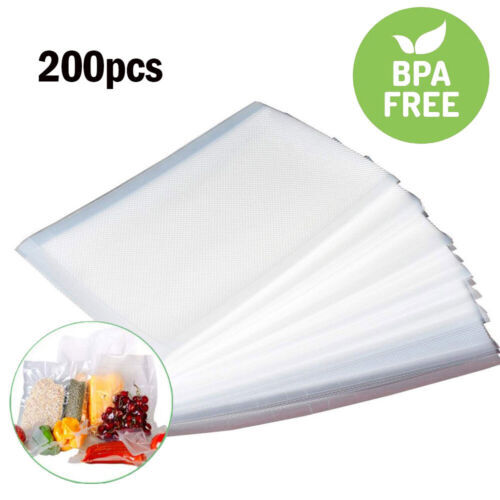 200 Vacuum Sealer Bags 8X12" Quart Food Vac Storage for Food Saver, Seal a Meal