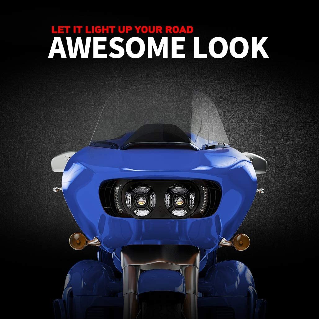 LED Headlight Headlamp Projector Hi/Lo Beam for Road Glide 2015-2023 Models