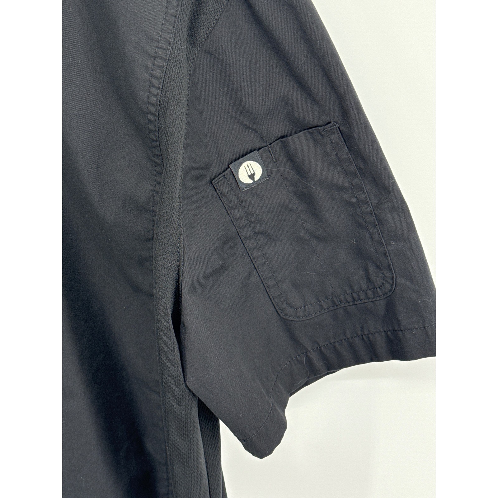 Chef Works Black Short Sleeve Chef Coat Jacket Uniform Size M