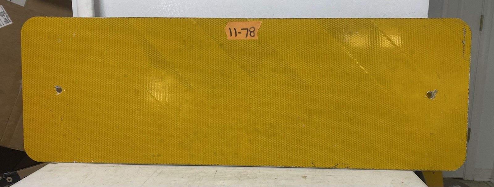 Authentic Road Street Traffic Sign Yellow Reflector 12"x36". Lot 11-78