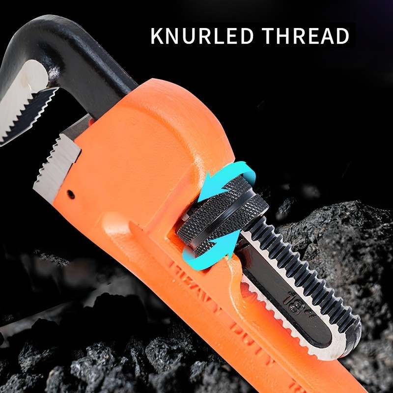 Heavy Duty Pipe Wrench - Forged Steel, Multiple Sizes for Plumbing & Vehicle Rep