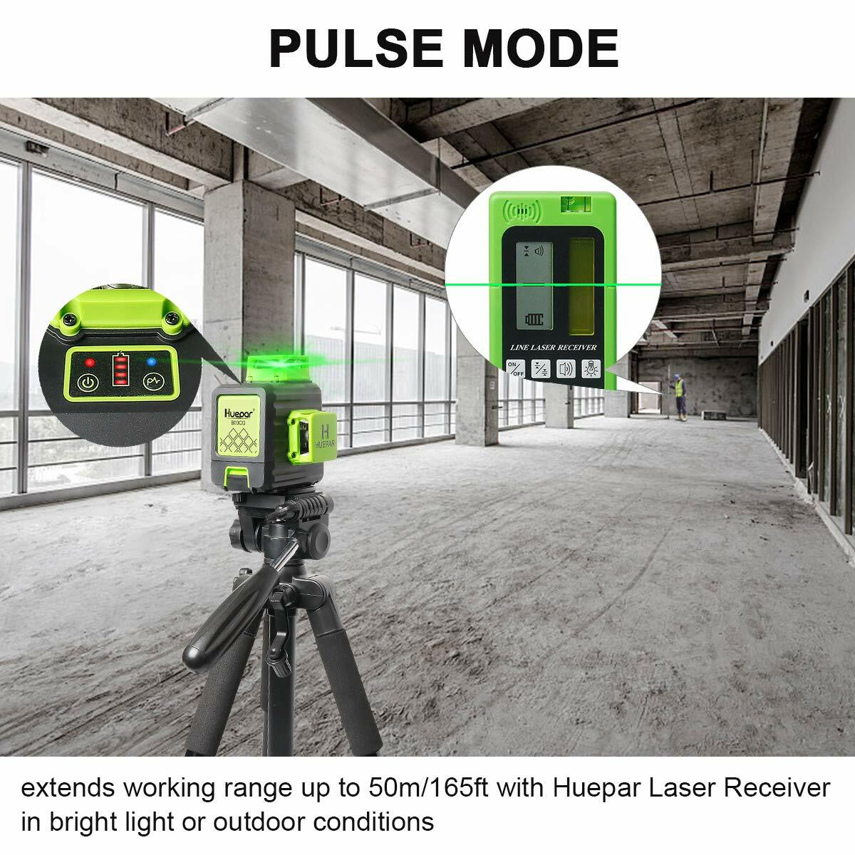 3D Cross Line Self leveling Laser Level Green Beam with Type-C Charging Port