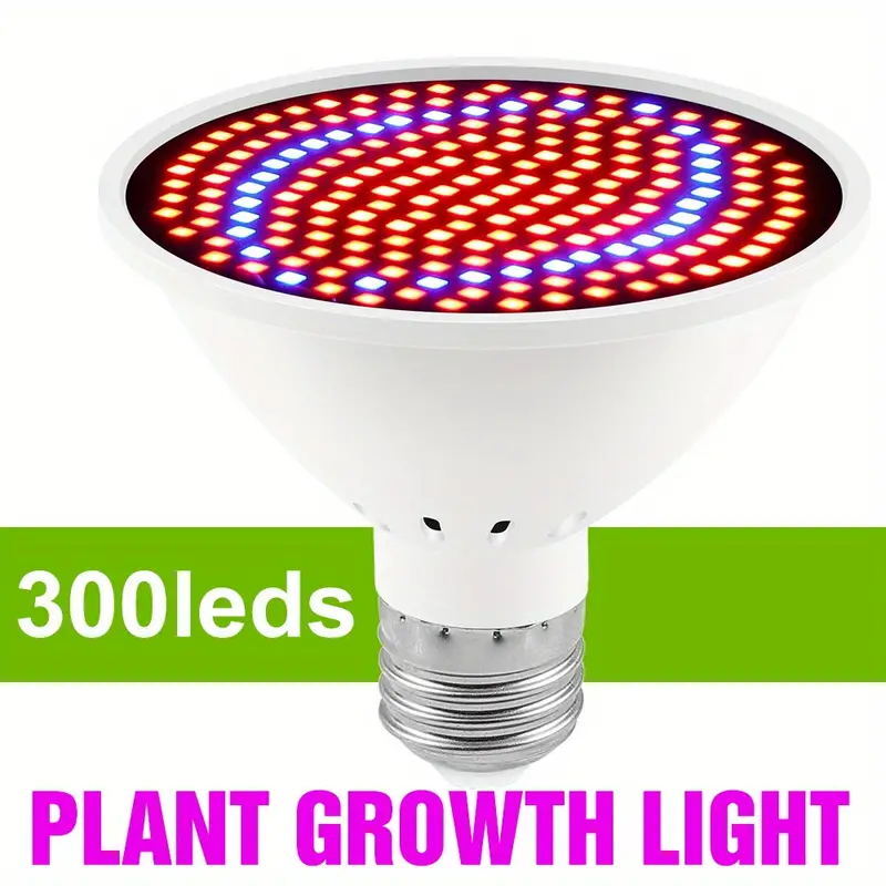 300LED Grow Light Bulb Full Spectrum Light for Indoor Plants Flowers Veg Growing