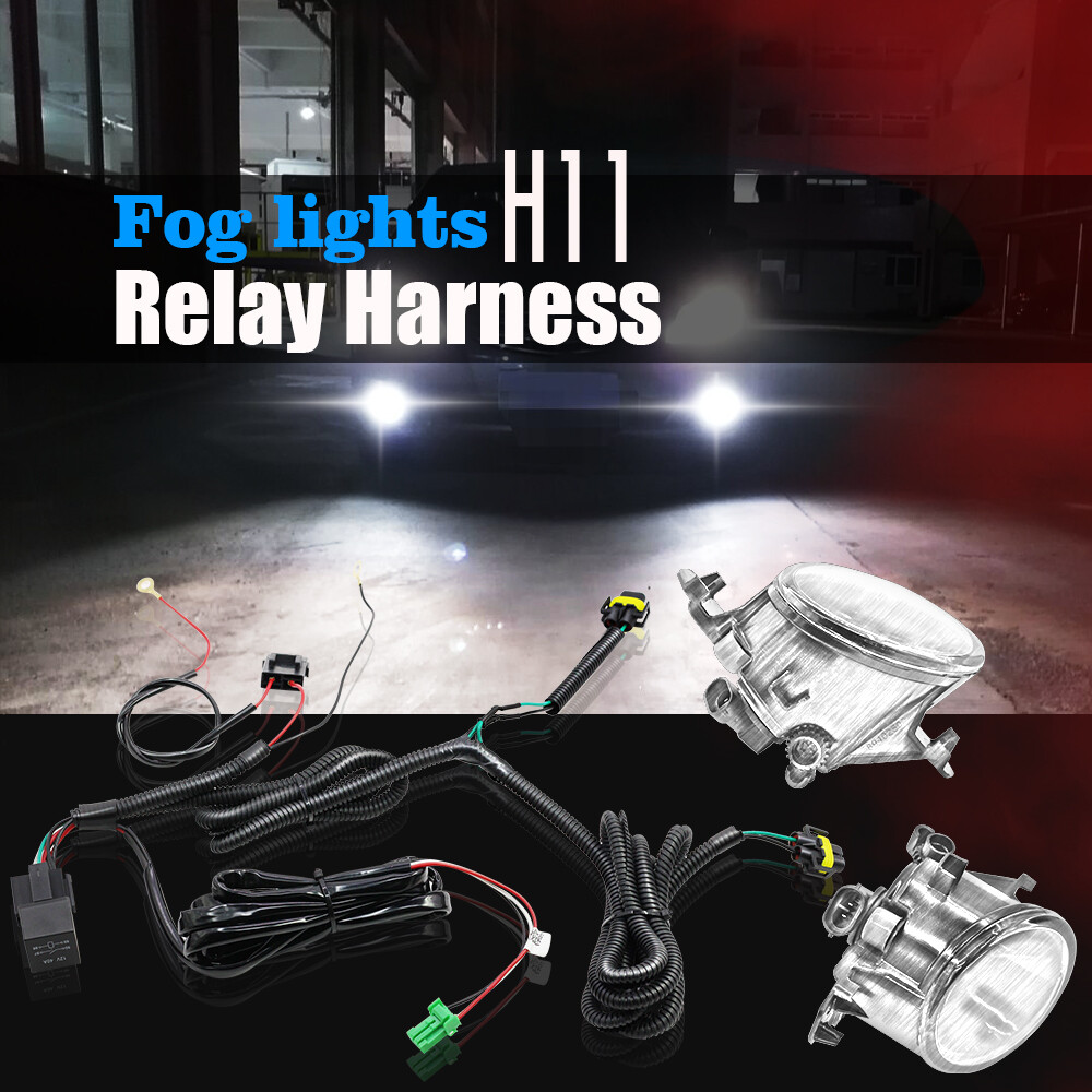 H10 H11 Fog Light Wiring Harness Socket Wire Connector Relay ON/Off Switch Kits