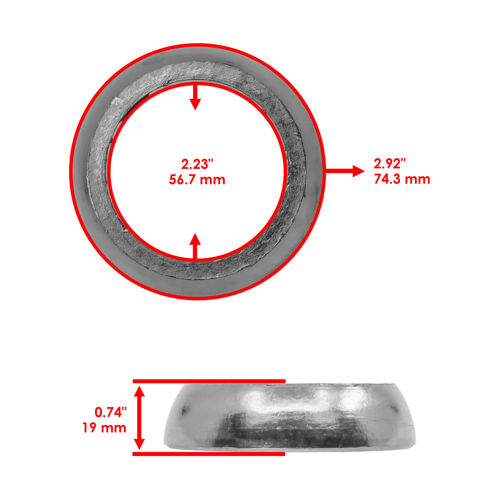 Caltric 707601908 707601835 Exhaust Muffler Gasket w/ Seal For Can-Am CanAm