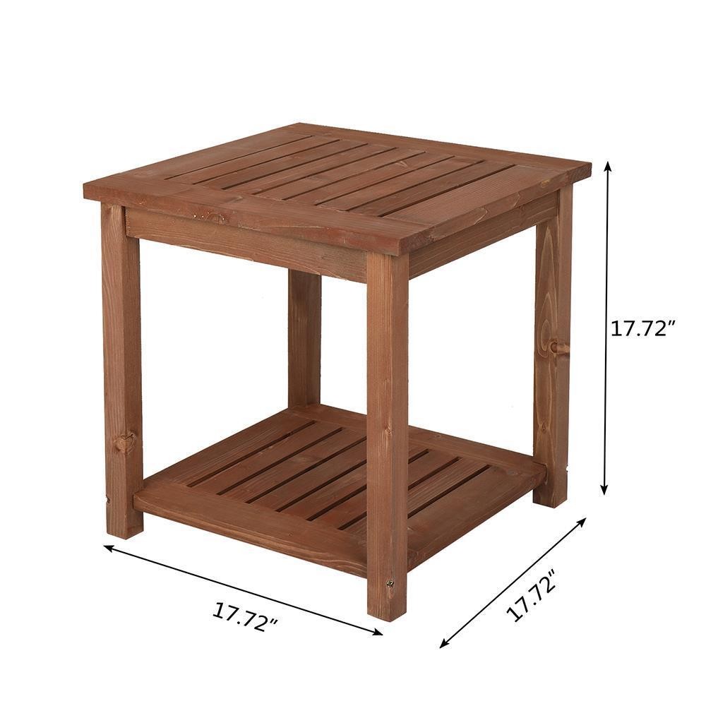 18" Patio Side End Table Weather Resistant Outdoor Square Tables Portable Home