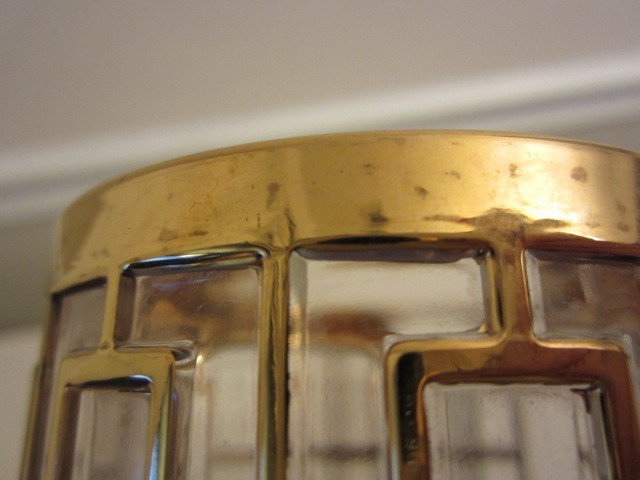 Vintage Imperial Glass Shoji Trellis Vase 10" Tall Mid Century Modern Bar Ware