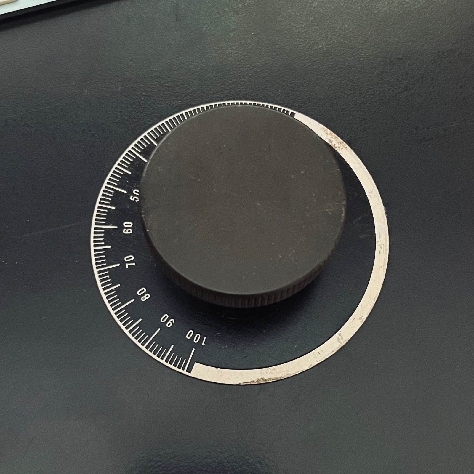 Vintage Ham Radio Precision Instrument Military Dial Plate & Knob Marked 0-100