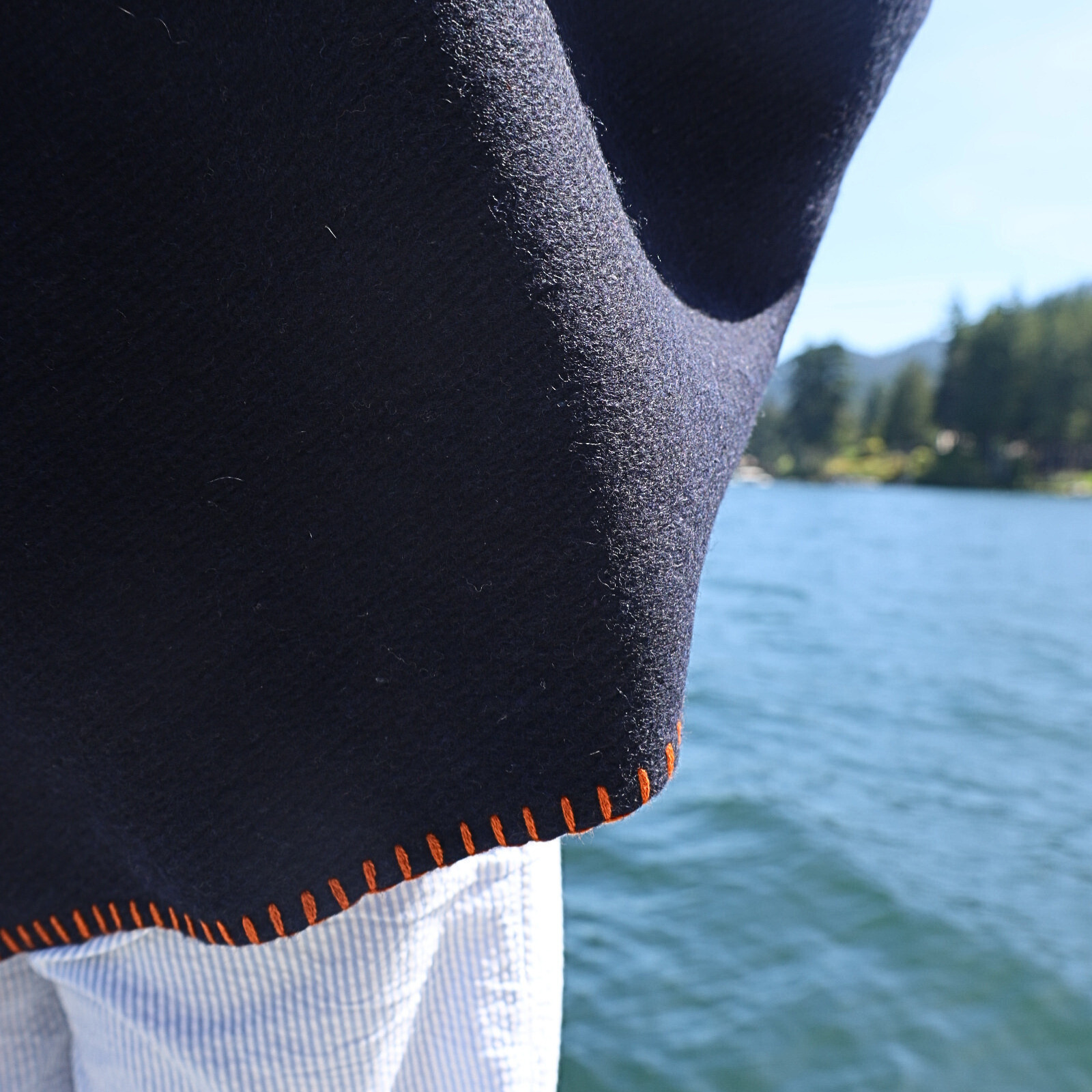 ASR Outdoor 5lb Navy Blue Wool Blanket Camping Survival Gear, 64 x 84 Inches