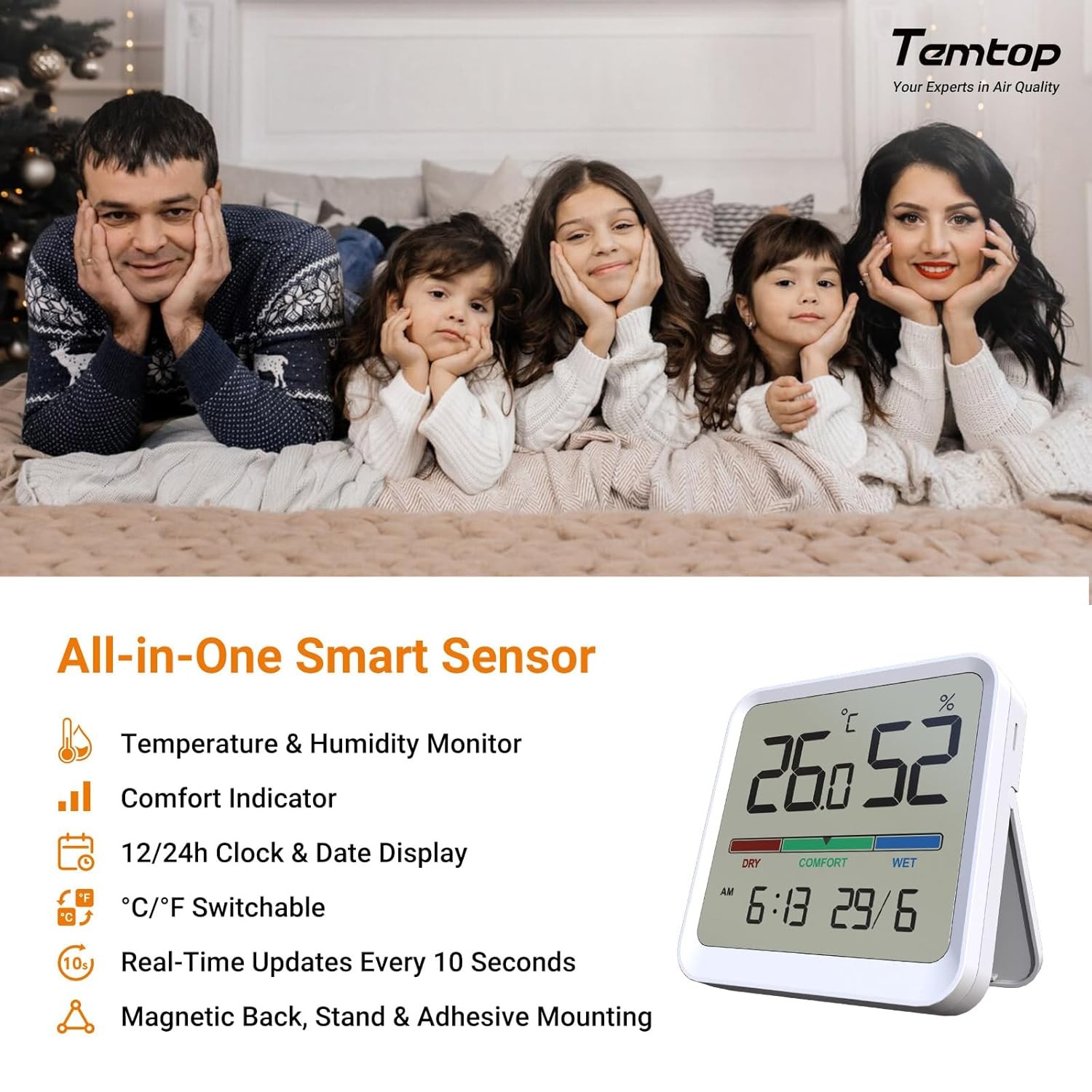 Temtop Thermometer Indoor Digital Hygrometer Temperature Humidity Meter Home