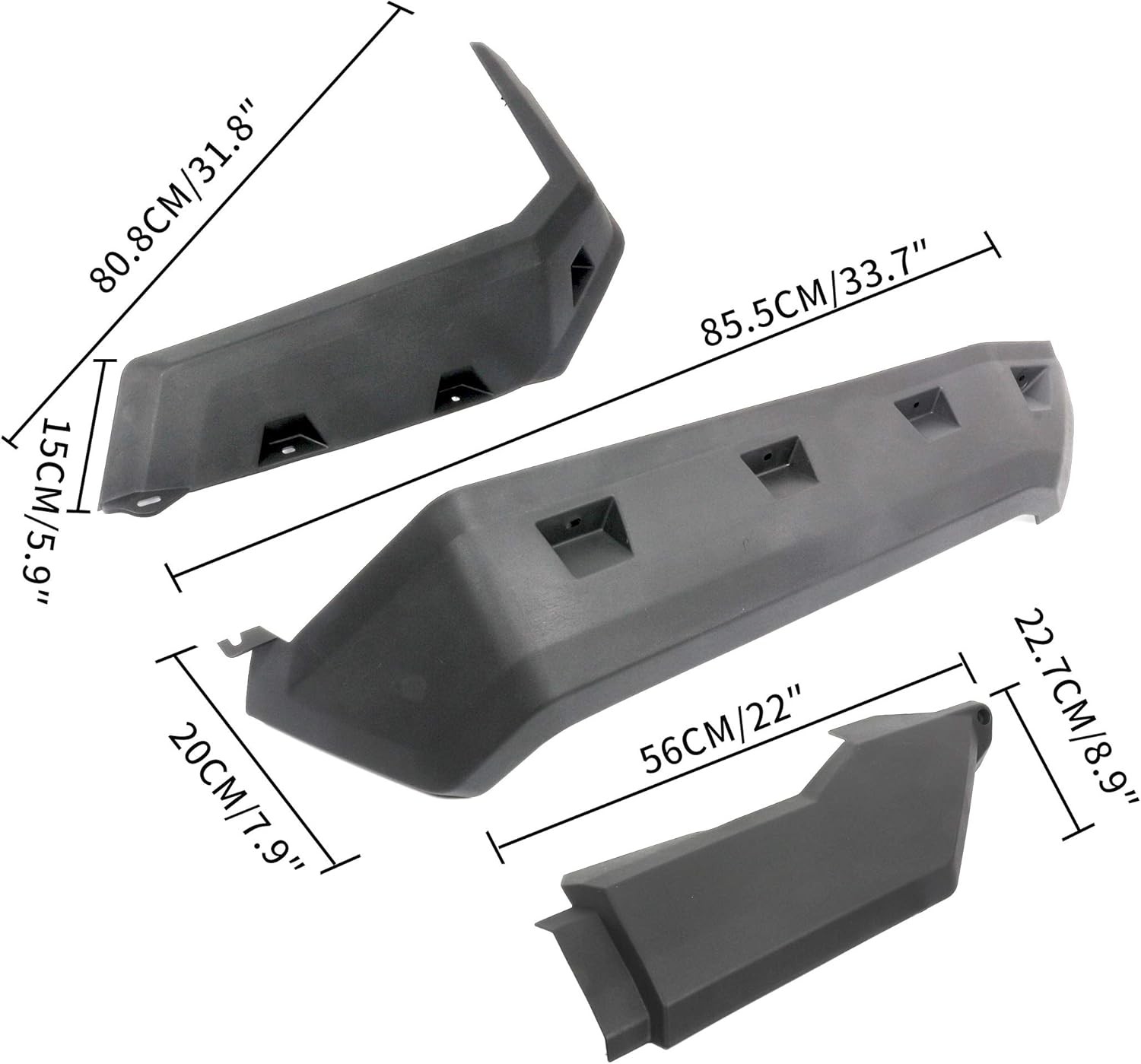 Extended Fender Flares Compatible with Can Am Defender, Mud Guards Front&Rear