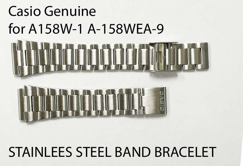 Genuine Casio Watch Band Strap A158WA-1, A163WA-1, A-164WA-1 Stainless Steel