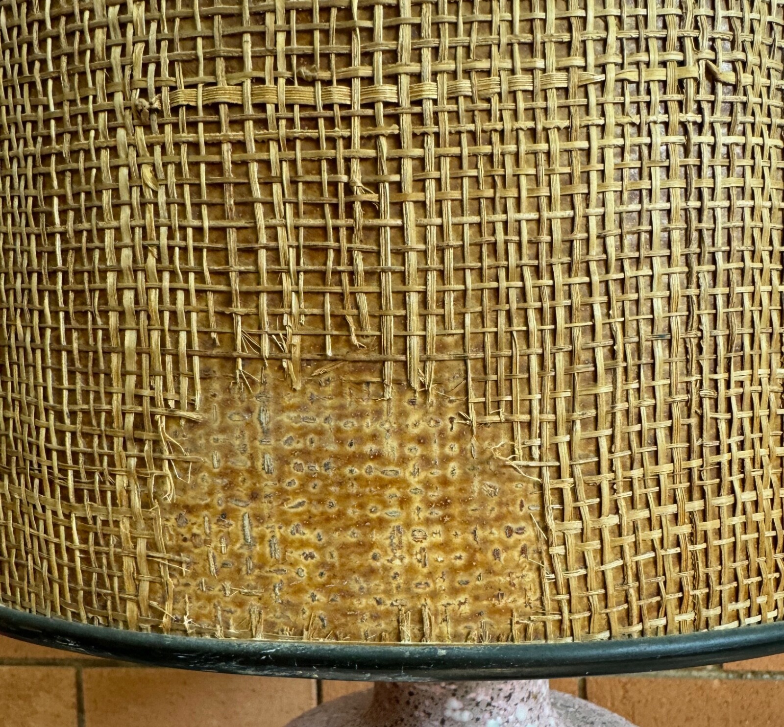 Vintage 50s Atomic Era Pottery Lamp Mid Century MCM Modern Lighting Pink Brown