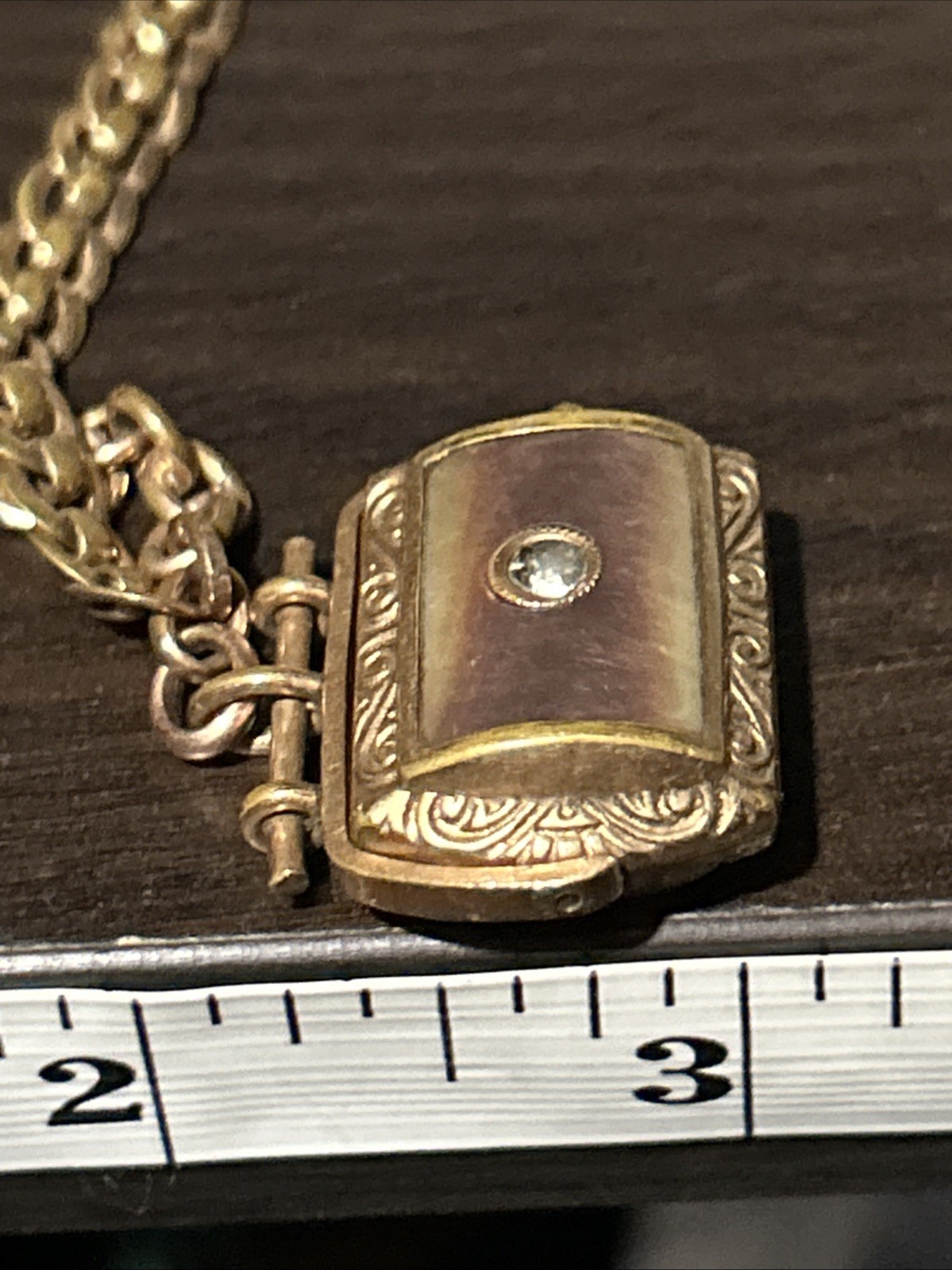 Vintage CHARNIER 1/10 Watch Chain Rose GF Abalone Carnelian Spinner GF Fob 11”