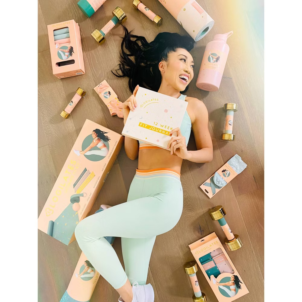 Blogilates Starter Fit Kit: Yoga Mat, Strap & Exercise Band for Core