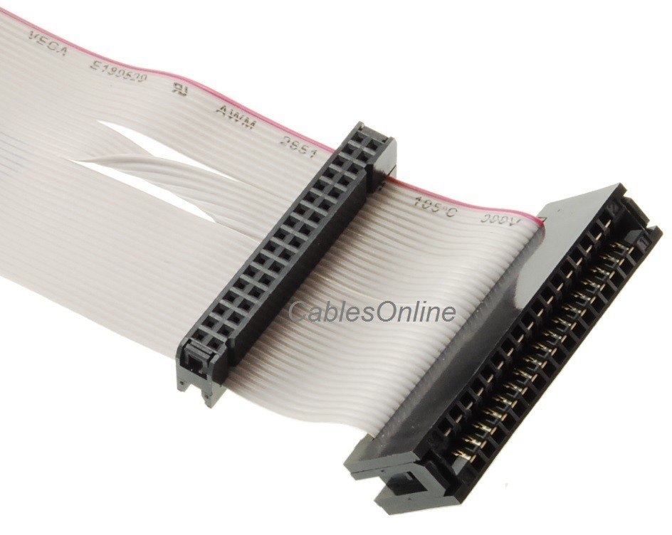 36" Universal 34-Pin Floppy Drive Ribbon Cable for 3.5" and/or 5.25" Drives