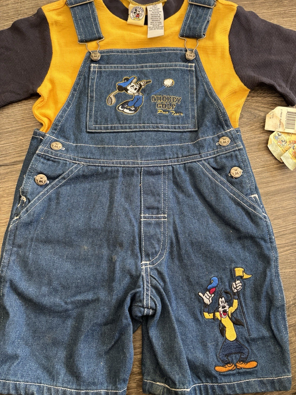 Vintage Mickey And Goofy Golf Overalls Set NWT Size 3T