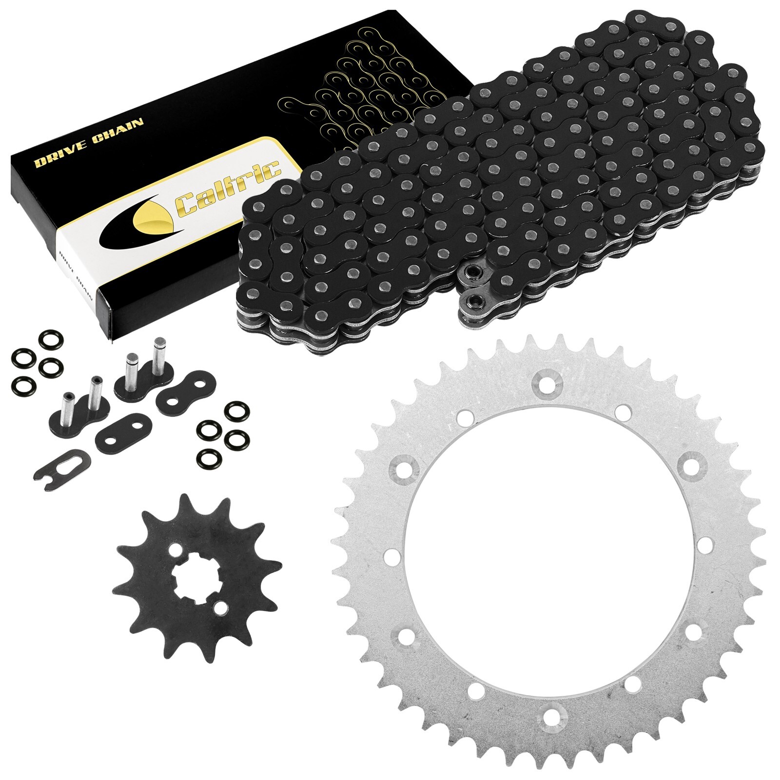 Black O-Ring Drive Chain & Sprockets Kit for Yamaha It175 1980-83 / It200 84-86