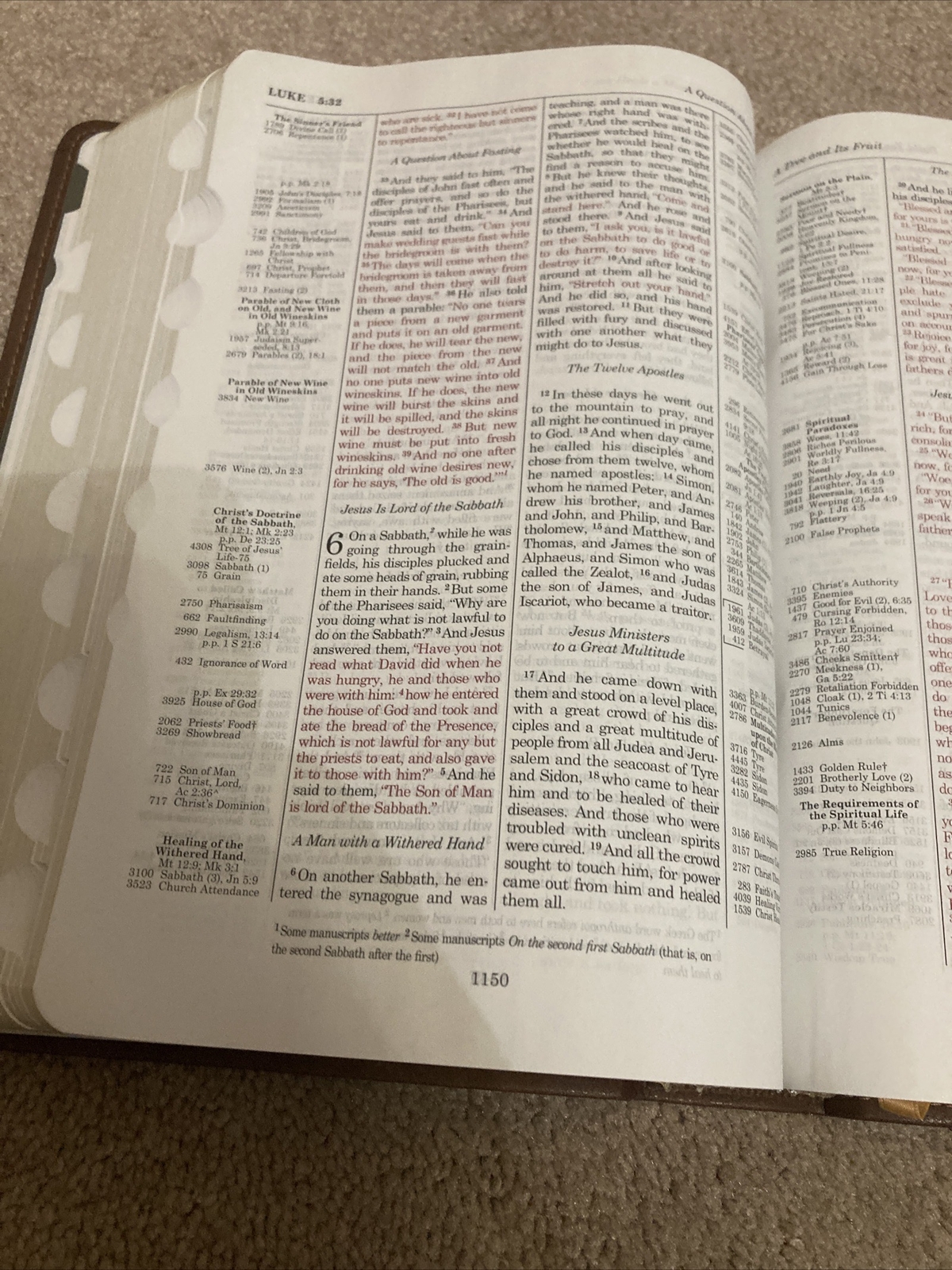 ESV THOMPSON CHAIN REFERENCE BIBLE RED LETTER THUMB INDEXED BROWN LEATHER SOFT