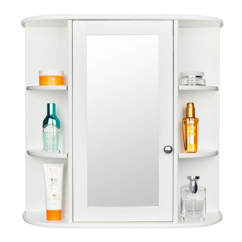Home Bathroom Wall Mount Cabinet Storage Shelf Over Toilet w/ Mirror Door