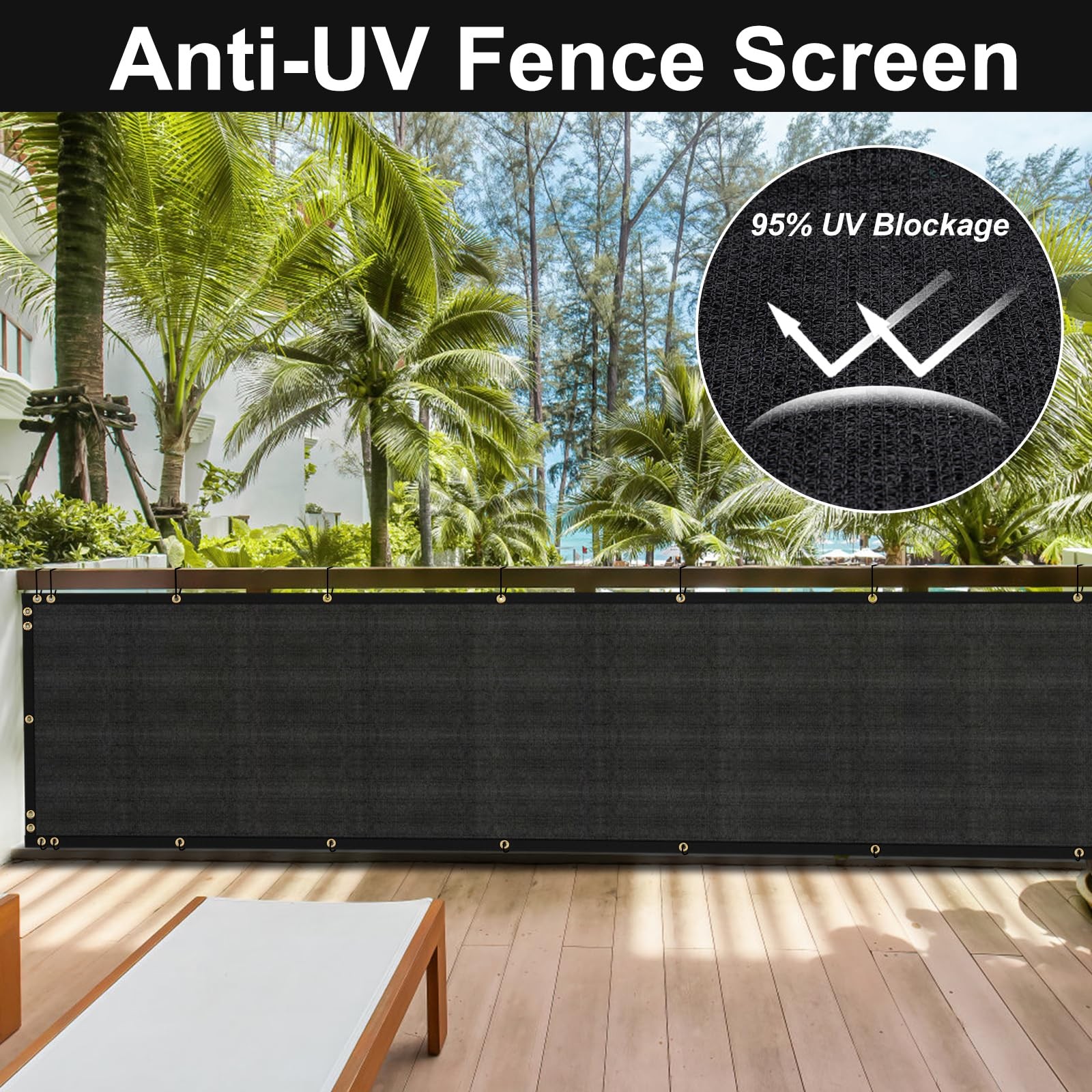 3ft x 50ft Fence Privacy Screen, Heavy Duty 150 GSM Fencing Mesh Shade Cover ...