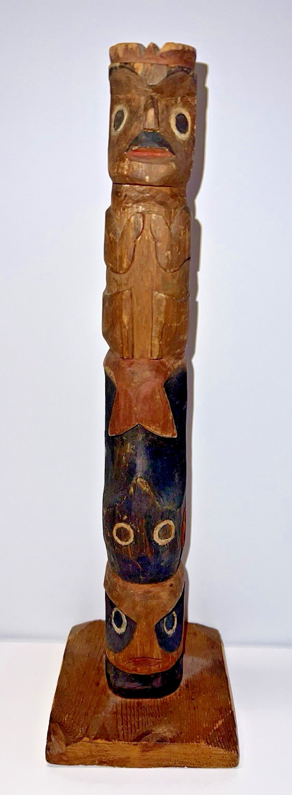 Native American Indian Pacific Northwest Coast Wood Cavred Totem;  13 1/2" Tall