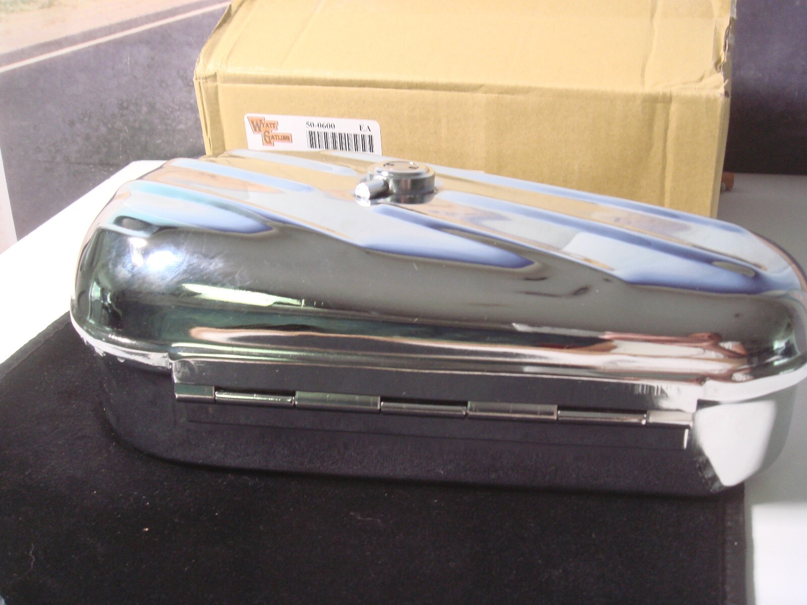 Harley Tool Box UL FL W Chrome Oval for 1940-1957 Right Side V-Twin 50-0600 X5