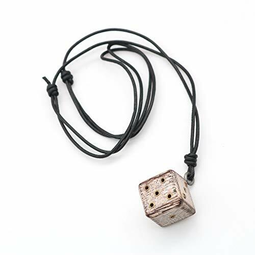 Medieval Wooden Dice Necklace Pendant Viking Cord Jewelry Casino Lover Luck Gift