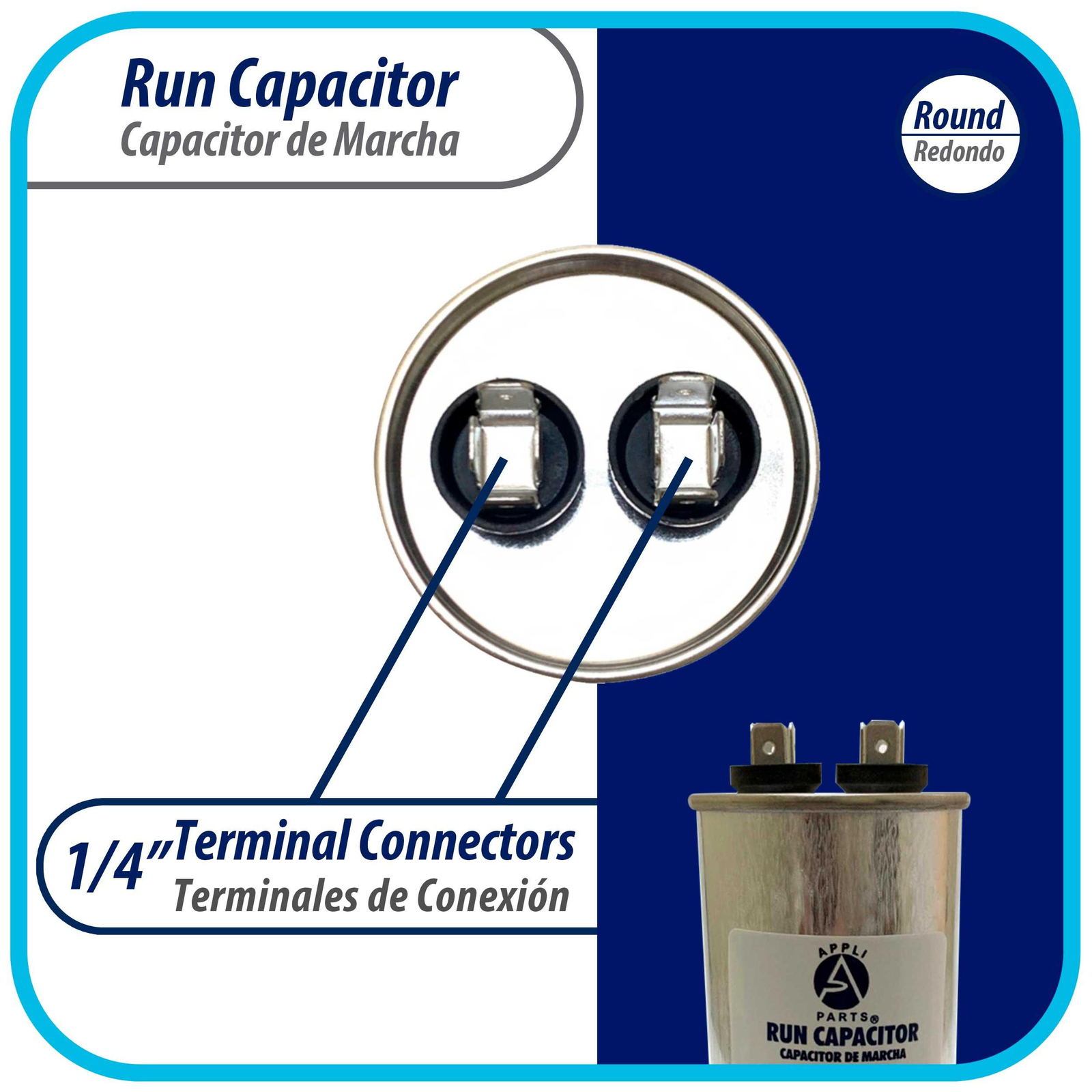 Appli Parts Run Capacitor for ac 60 Mfd uF (microfarads) 370 VAC or 450 VAC CBB6