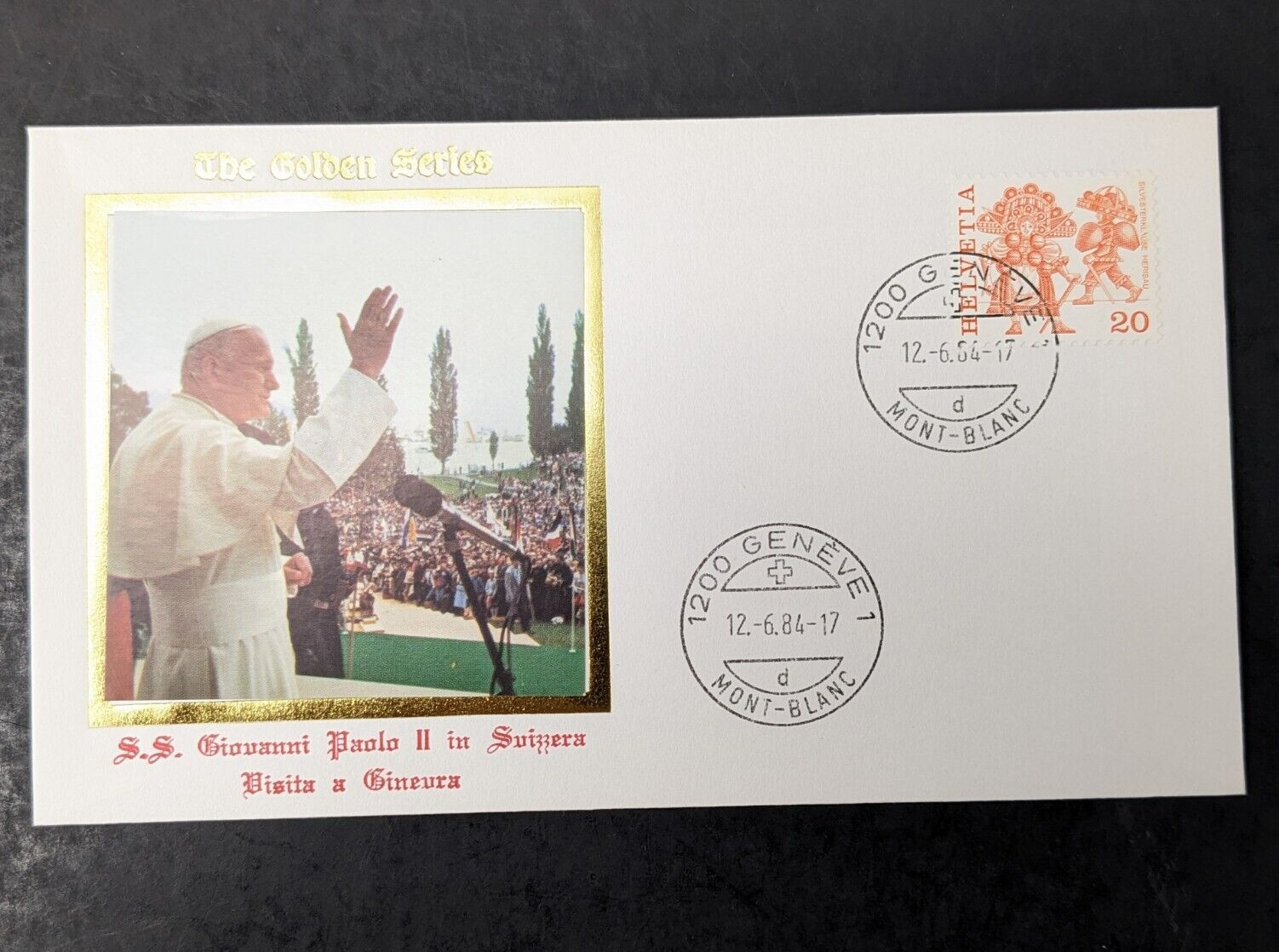Pope John Paul II Golden Series Trip to Switzerland 10 Covers, Postcards Stamps