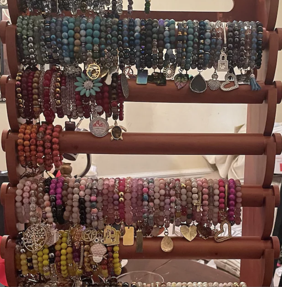 Giant 10 Tier Light Wood Bracelet & Bangles Display Stand Holder +Free Shipping