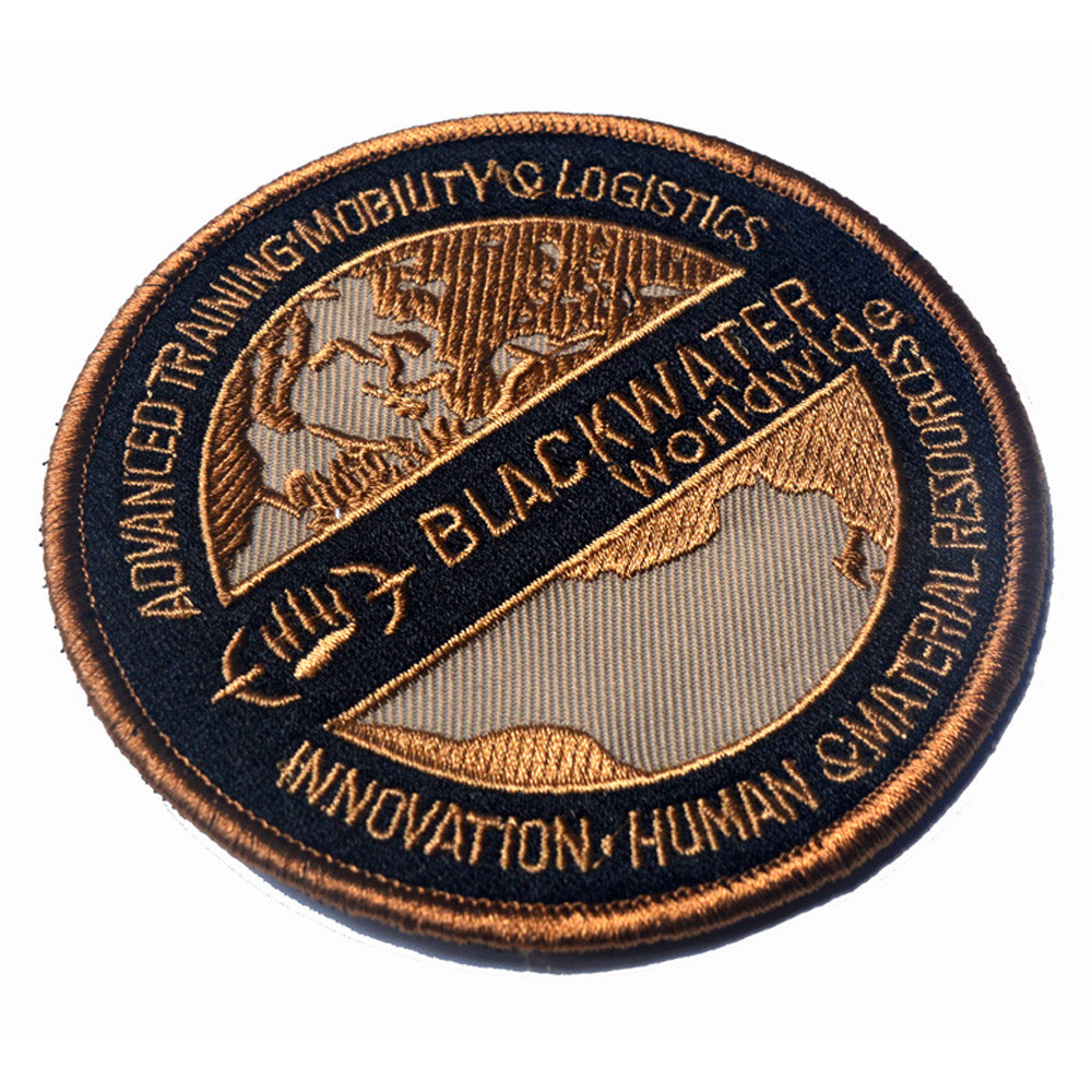4" RARE CIA BLACKWATER WORLDWIDE OPERATOR TACTICAL HOOK LOOP PATCH BADGE TAN