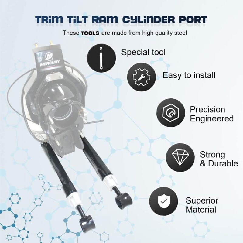 2 Pack Trim Tilt Ram Cylinder Port Starboard for Mercury Bravo 98704A26 98703A26