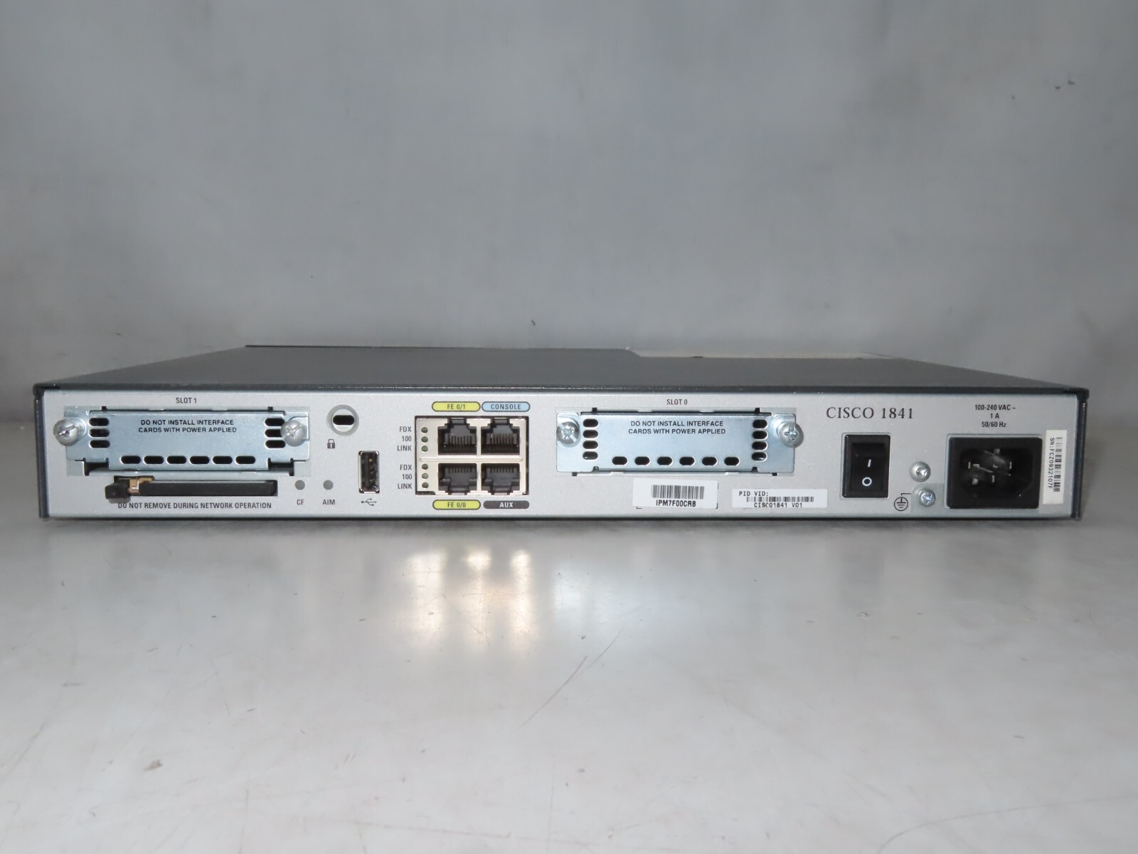 CISCO 1800 SERIES CISCO 1841 V01 INTEGRATED SERVICES ROUTER