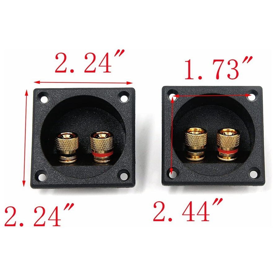 2 Pack 2-Way Speaker Box Terminal Binding Post Cup Box 2.2" Screw Connector N715