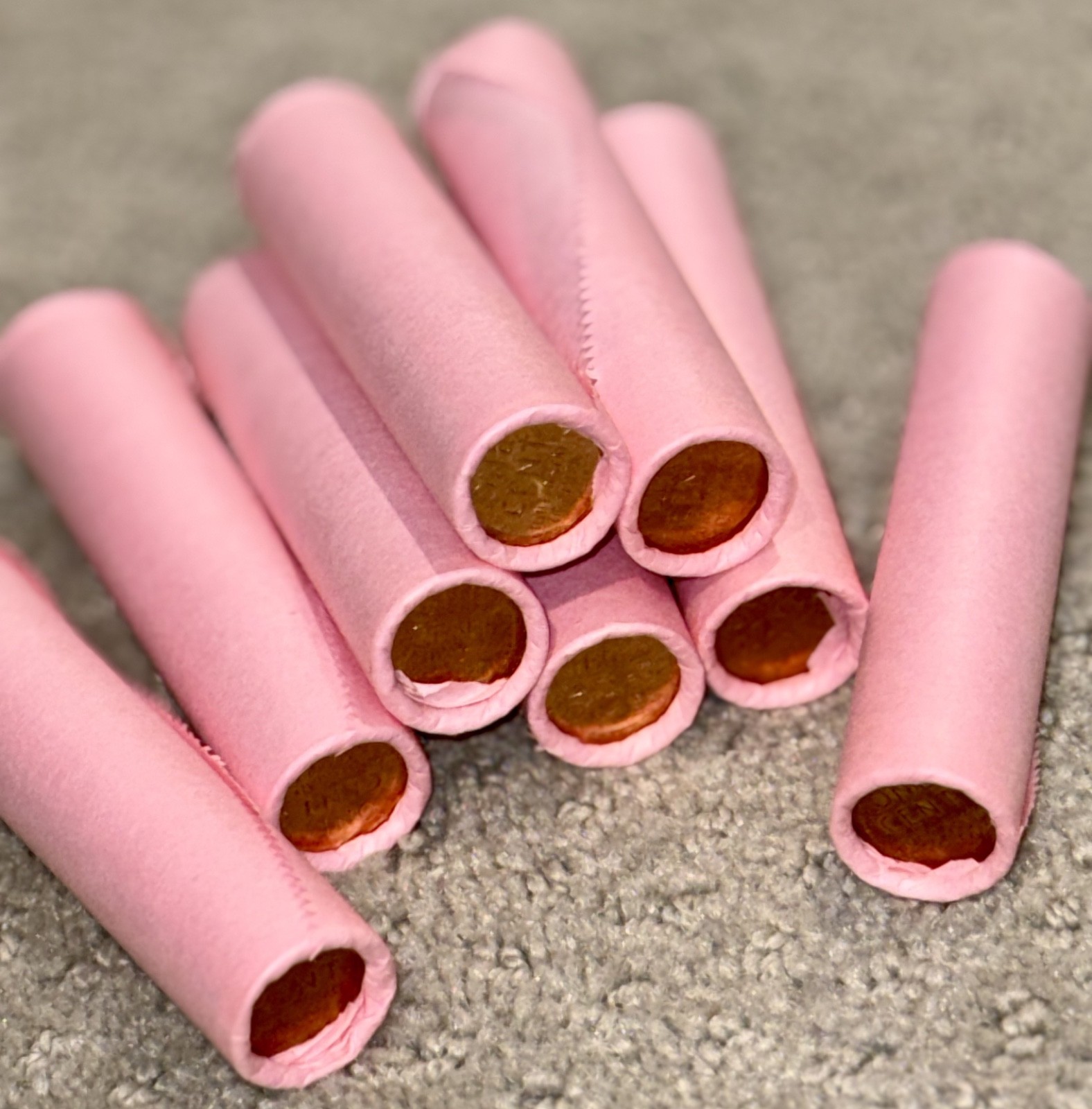 Pink wheat penny BU on end of unsearched circulated cents mixed dates mint marks