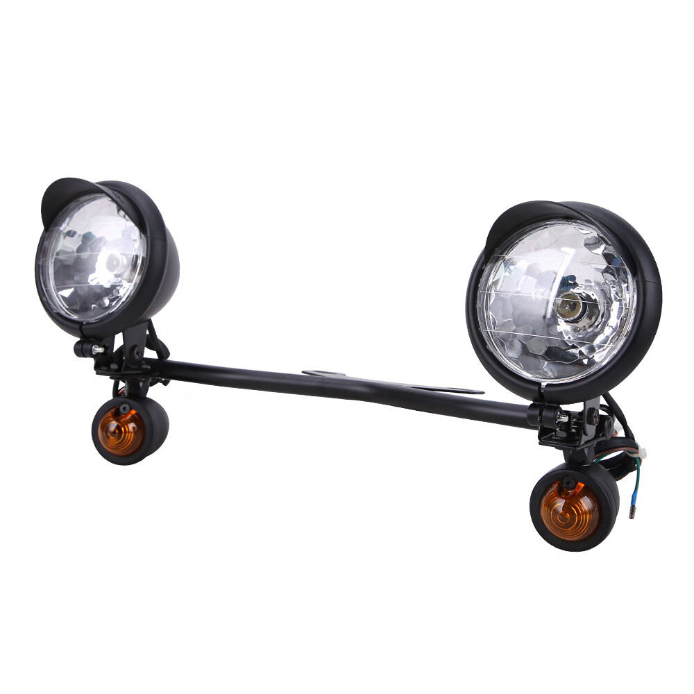For Harley Softail FatBoy FLSTF Passing Spot Fog Light Bar W/ Turn Signals Lamp