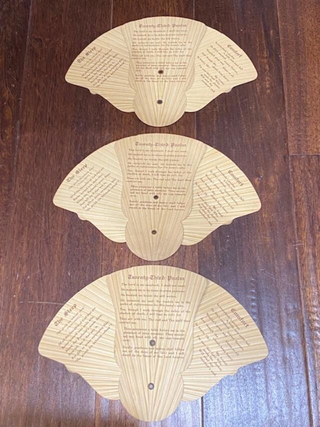Vtg Church 23rd Psalm Fan Hand Held 1950s