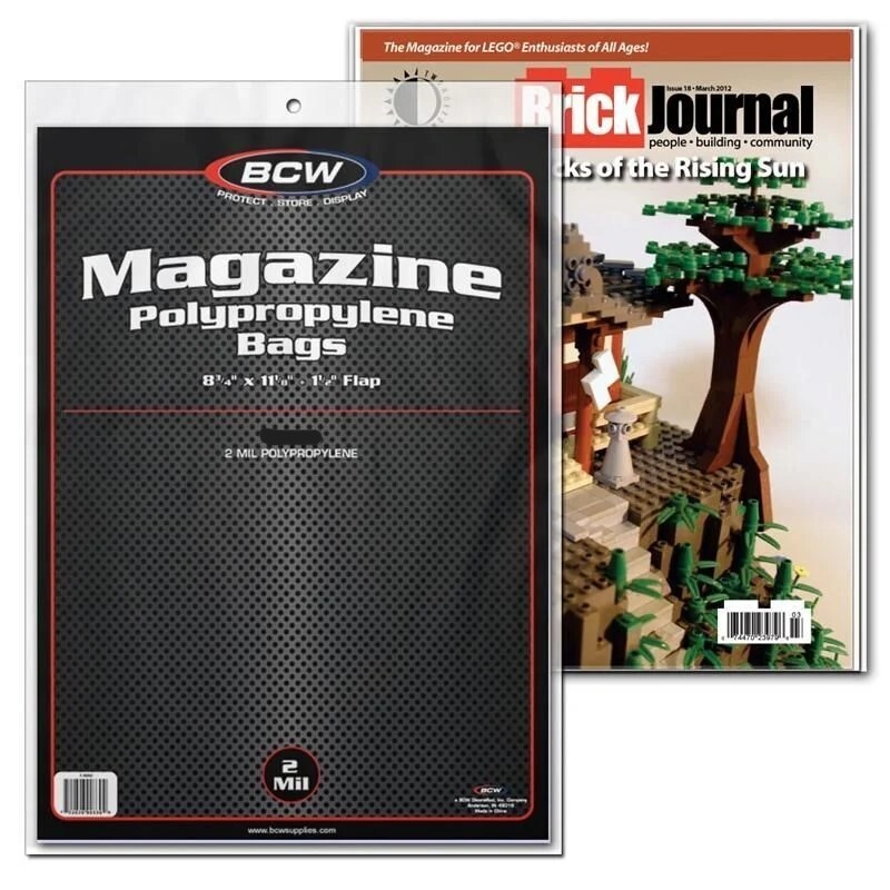 New (10 ct) BCW Magazine Bag & Backing Board- Combo Pack- Acid Free
