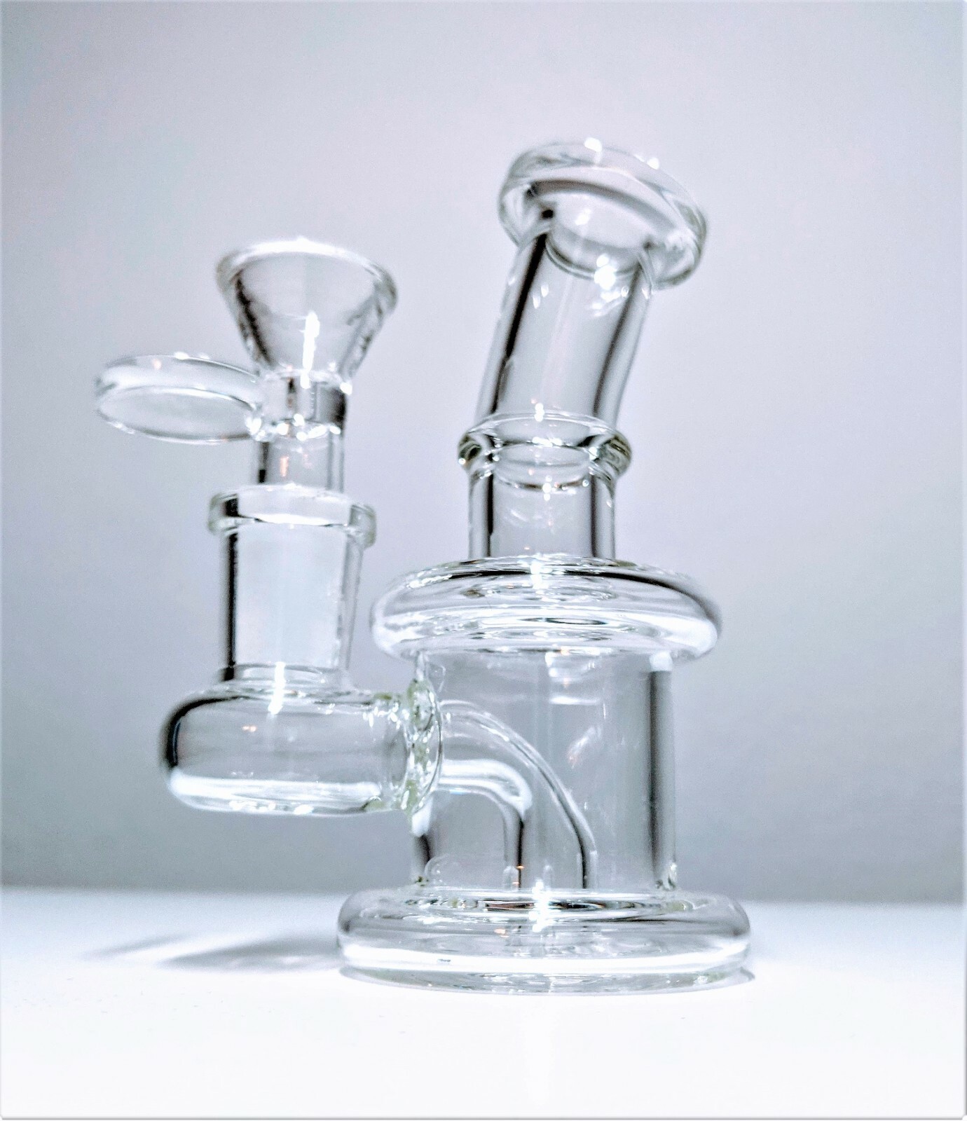 4.5" Mini Glass Bong Diffused Perc Premium Quality Water Pipe Hookah Bubbler