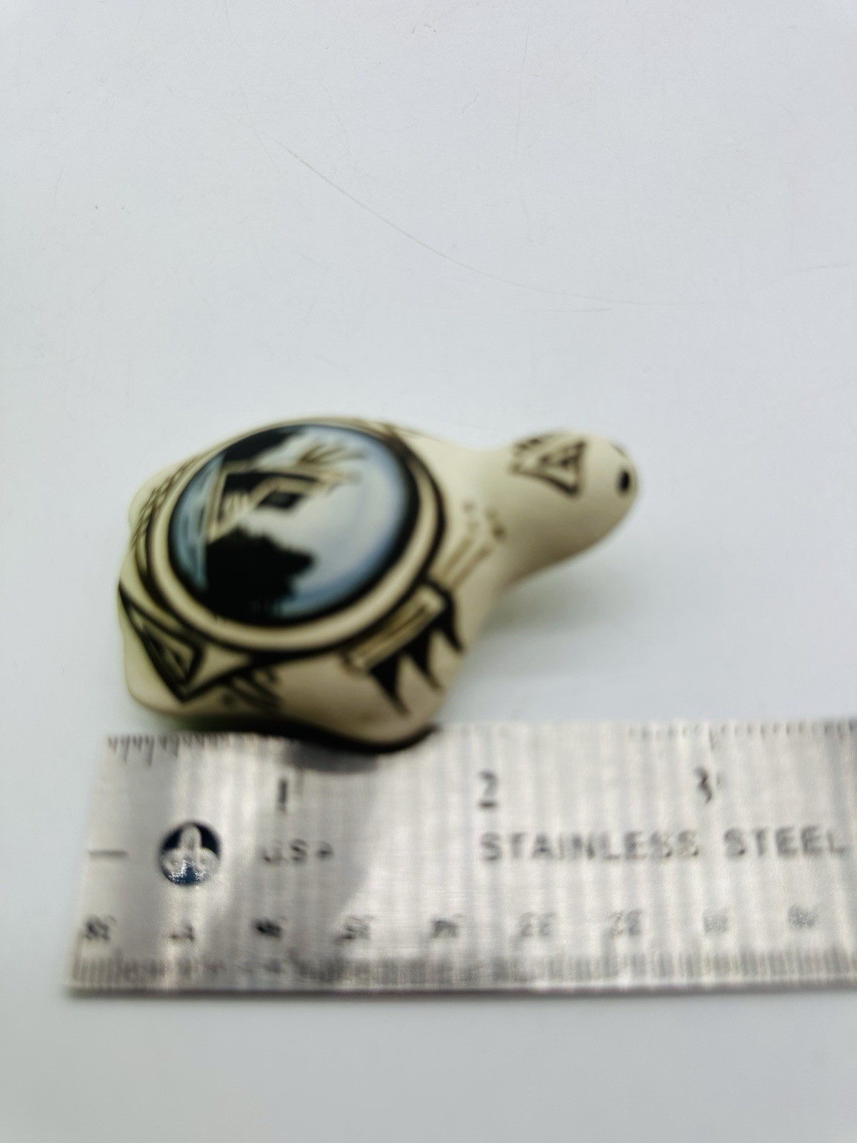 Acoma Pueblo Hand Painted Turtle Pottery Small Figurine